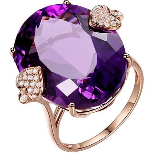 MIQIAO Large Oval Crystal Rose Gold Diamond Egg Cut Rings for Women Wedding Engagement Gift Jewelry Fashion Accessories Anillos