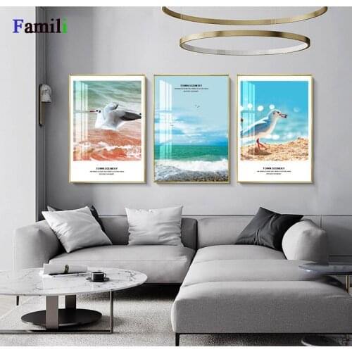 Sea Waves Landscape Canvas Poster Nordic Style Inspirational Wall Art Print Painting Decoration Picture Scandinavian Home Decor