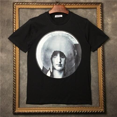 Men New Novelty 19ss Dark halo Virgin Mary T Shirts T-Shirt Hip Hop Skateboard Street Cotton T-Shirts Tee Top kenye #F41