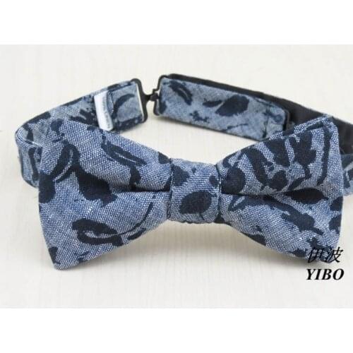 Fashion handmade gourd bowtie British style tide male must-have fashion joker/100% linen/navy geometric pattern bow tie