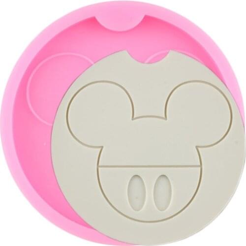 Disney Mickey Coaster Silicone Molds Round Geode Coaster Agate Mould Keychain Epoxy Resin Mold Chocolate Candy Fondant Moulds