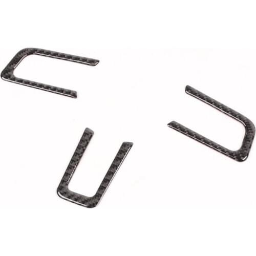 Carbon fiber Steering Wheel Sticker Cover Trim For Ford Mustang 2015-2019 3pcs