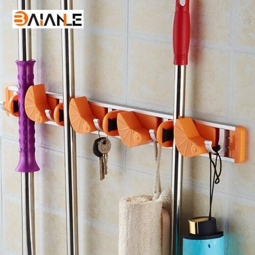 Wall Mounted For The Bathroom Utensil Broom Mop Holder Organizer House Cleaning Gadgets