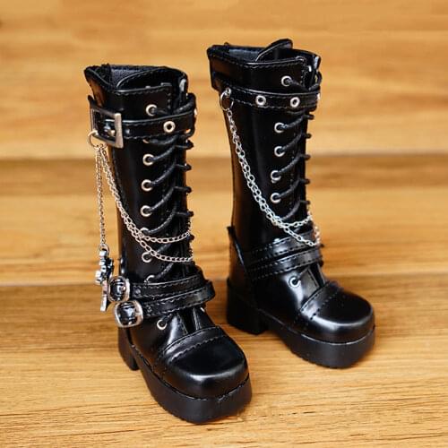 BJD doll clothes suitable for 1-3 1-4 uncle size cross boots middle boots black and white 2 colors doll accessories