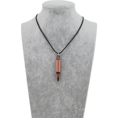 Original New Counter Strike Leather Chain Bullet Choker Necklace Men Vintage Gold CS GO Gun Pendant Necklace Male Souvenir Gift
