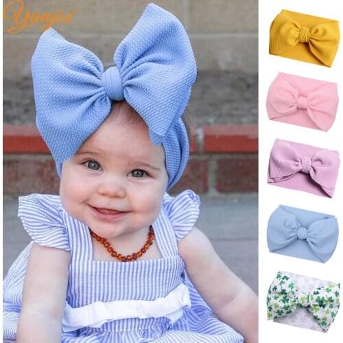 7'' Big Knot Bow Headband For Girs Oversized Bullet Hair Bows Hair Band Head Wraps Kids Headbands Winter Turban Hair Accessories