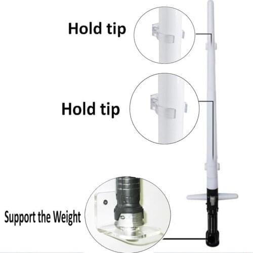 Clear Lightsaber Wall Mount Rack L-shaped Display Hanger Bracket Storage