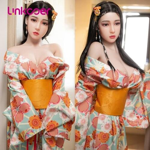 Linkooer 158cm Lifelike Silicone Sex Doll Kimono Pretty Sexy Breast Hits Japanese Adult Sexual Toys for Men Anime Doll