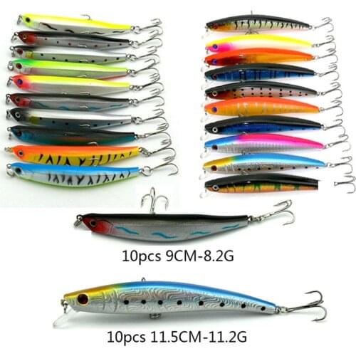 SeaKnight 2 kinds Minnow Fishing Lure 20PCS/Lot 90mm 8.2g 115mm 11.2g Integrated Bait Artificial Bait Plastic dying Fish