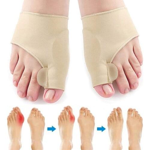 2Pcs=1Pair Toe Separator Hallux Valgus Bunion Corrector Orthotics Feet Bone Thumb Adjuster Correction Pedicure Sock Straightener