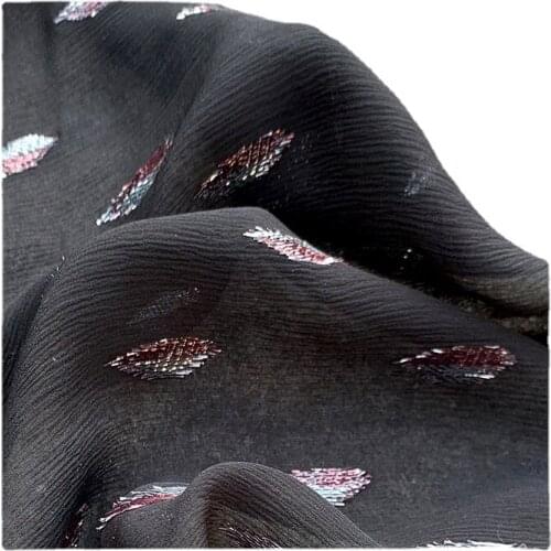 Width 59" Fashion Simple Two Color Jacquard Silk Crepe De Chine Fabric By The Half Yard For Dress Shirt Material