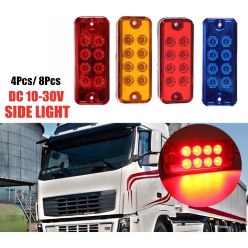 4/8pcs 12/24V LED Side Marker Lights Warning Lights Turn Signal light for Truck Van Pickup LED Side Lamps Truck Accessories