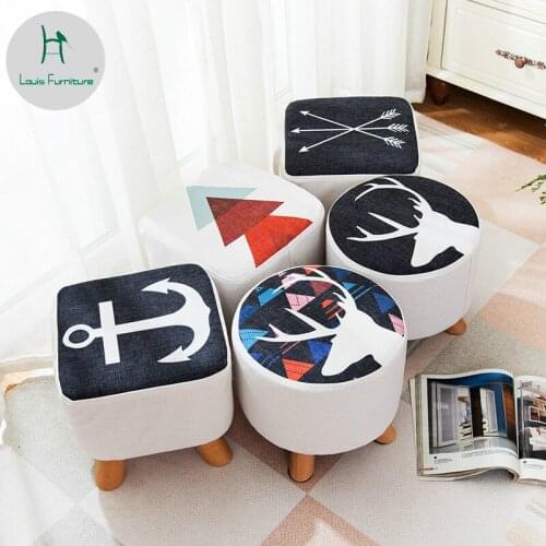 Louis Fashion Stools Nordic Small Wooden Square Tea
