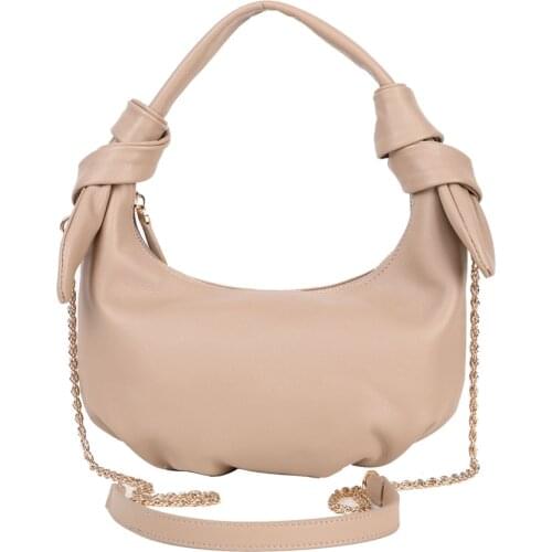 WOONAM Women 2021 New Fashion Handbag Genuine Calf Leather Chain Pleated Hobo Shoulder Bag GB010964