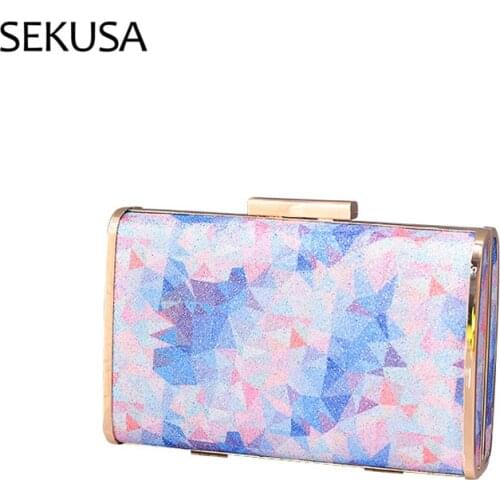 Candy Color Box Party Clutch Purses and Handbags for Women Chic Wedding Evening Bag Chain Crossbody Bag Female Designer Bag