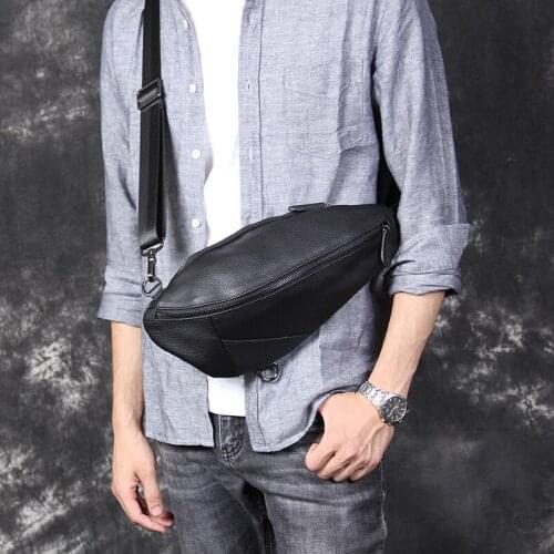 Genuine Leather Men Bag Casual Business Man Shoulder Crossbody Bags Cowhide Large Capacity Top Layer Leather Travel Message Bag