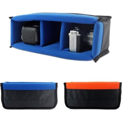 Black Orange Blue DSLR Camera Bag Insert Photo Bag Organizer Partition Dividers Case Fit Canon Nikon Sony Pentax DSLR SLR Lens