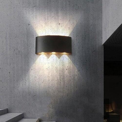 LED Source Up And Down Wall Lamp Waterproof Outdoor 6W 10W 12W Lighting Modern Minimalist Indoor Engineering Porch Garden Light