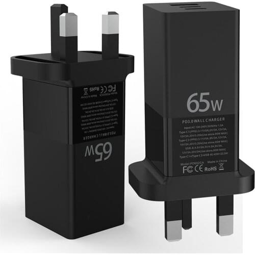 65w GaN charger Quick Charge 4.0 3.0 PD USB charger Fast charging for Macbook smartphones tablets fast charger EU US plug