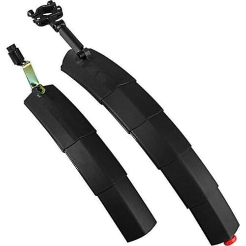 Bike Fenders,Retractable Mudguard for Road Mountain Bike, Adjustable Bike Mudguard with Flashing Tail Light