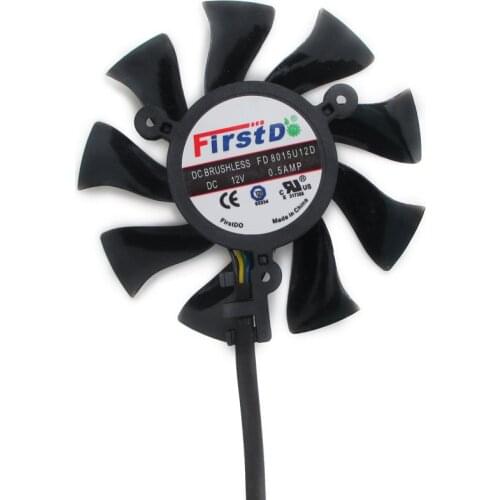 75MM 4Wire 4pin FD8015U12D GPU VGA Cooler Fan As Replacement For Sapphire HD4860 HD6850 HD5850 HD4870 Video Card Cooling
