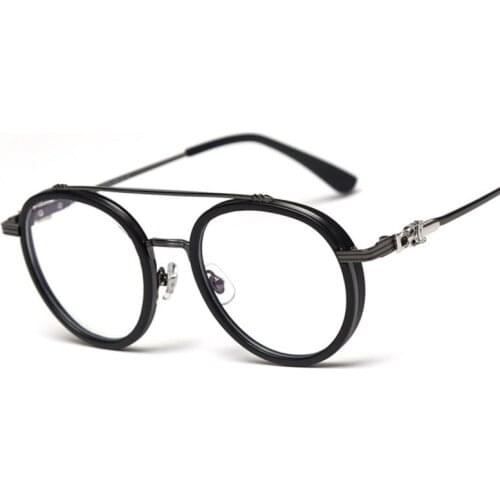 Veshion Round Vintage Anti-blue Light Metal Glasses Frames Men Women Optical Fashion Computer Glasses