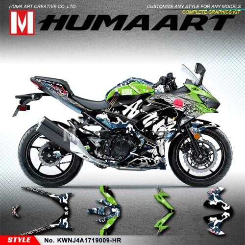 HUMAART Waterproof Stickers Motorbike Wrap Kit Graphics for Ninja 400 250 ABS KRT 2017 2018 2019 2020 2021