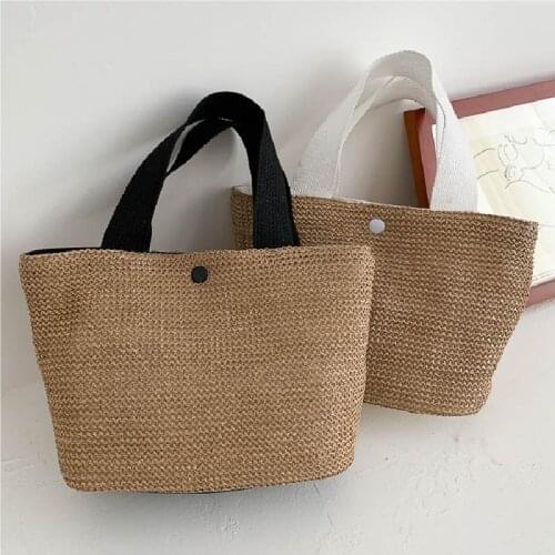 Fashion all-match Summer Bohemian Handmade Weaving Bag Women Beach Straw Bag Wrapped Beach Bag Rattan Basket Handbag Travel Tote