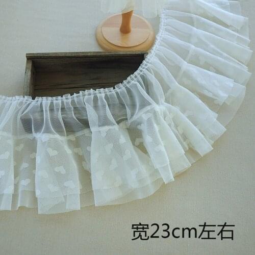 1M Soft White Tulle Embroidery Love Heart Mesh Lace Trim for Bridal Wedding Gown Costume Design Skirt Hat Trims Accessories