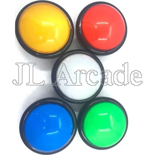 1 pcs 100mm 5 colors LED arcade button Jumbo Dome Illuminated Arcade Push Button Switch Machine Pressure Controler Switches free