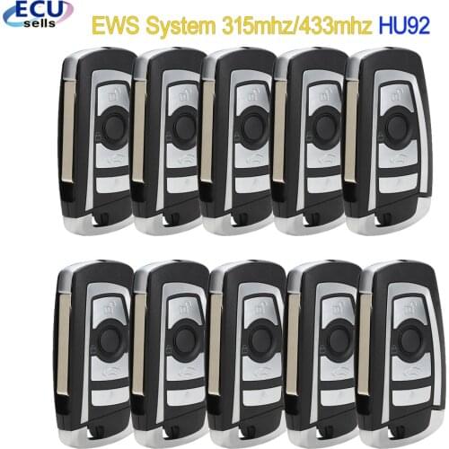 10PCS/lot , EWS Modified Flip Remote Key 4 Button 315MHz/433MHz ID44 Chip 1998-2005 for BMW X5 Z3 Z4 HU92