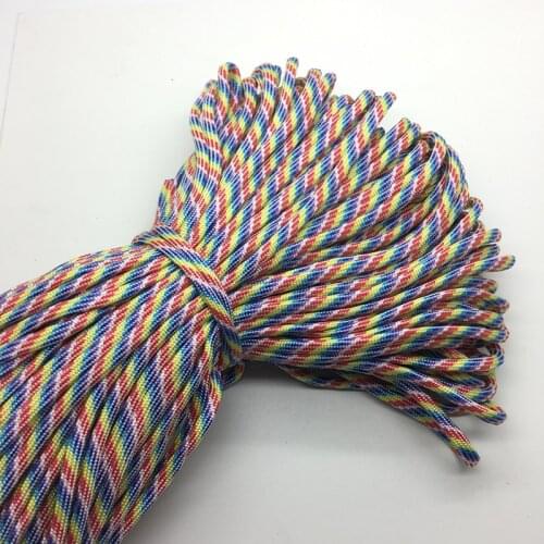 10yds/Lot Mxi color Paracord Bracelets Rope 7 Strand Parachute Cord CAMPING HiKING #Yellow+red+blue