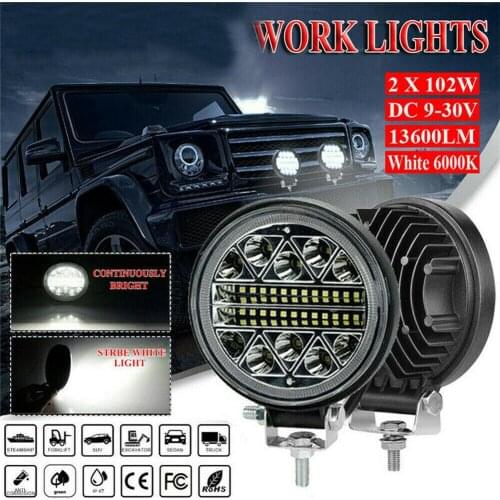 2pcs 4 Inch 13600lm Led Work Light Offroad Car 4wd Truck Tractor Boat Trailer 4x4 Atv Suv 12 24v Spot Flood Led Driving Light