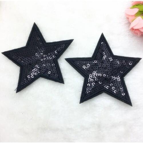 2Pcs 85*85mm Stars Sewing Lron On Patches Embroidered Applique For Cloth Badge Motif