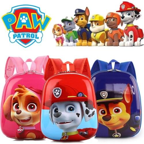 2021 Paw Patrol Bag Skye Marshall Chase Print Anime Backpack Kindergarten Children School Eggshell Bag Christmas New Year Gift
