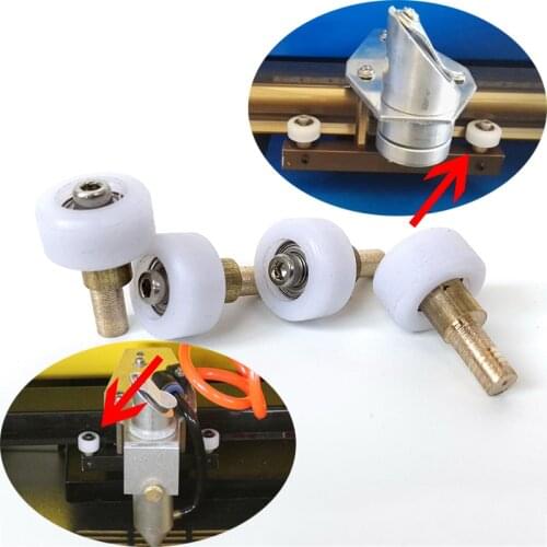 4pcs/Lot DIY CO2 Mini Laser Stamp Engraving Cutting Machine K40 Part Head Mount Carriage Wheel Replacment Rollers Set
