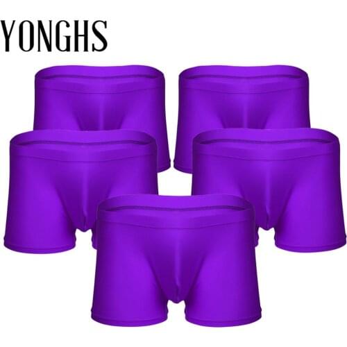 5Pcs Mens Erotic Lingerie Underwear Sexy Boxer Briefs Stretchy Fabric Comfortable Breathable.Shorts Underpants Sexy Gay Panties