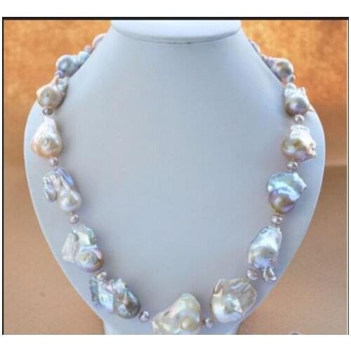 5x20mm PINK LAVENDER BAROQUE KESHI REBORN PEARL NECKLACE earring gift