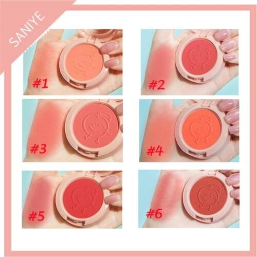 6 Colors Matte Blush Long-lasting Natural Color Without Fading Monochrome Blush Waterproof Moisturizing Facial Makeup TSLM1