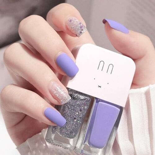 6ml x 2 Nail Decoration Water-proof Dry Quickly Resin 2 in 1 Nail Polish Lasting Not Peeling Set for Beauty