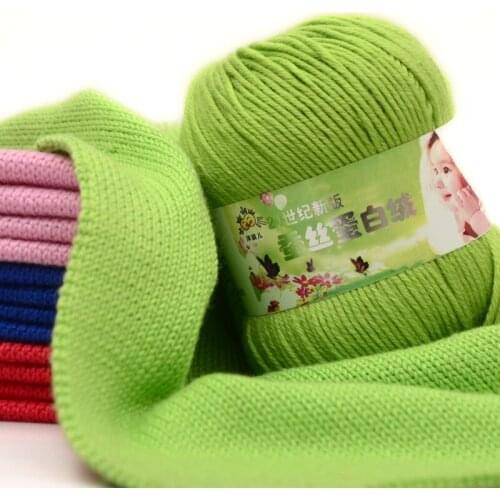 6 Strands Hand-knitted Baby Soft Warm Silk Protein Fleece Knitting Yarn Milk Cotton Woolen Hand Knitting Crochet Wool Yarn