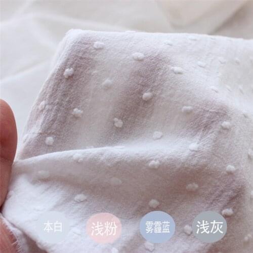 60s 140x50cm Cotton Polka Dot Cut Flower Fabric, Making Summer Womens Blouse and Skirt Handmade DIY Cloth