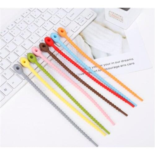 8pcs/set E-co friendly, reusable silicone straps soft tapes, data cables, cable ties\ organizers\winders, multi-purpose tool