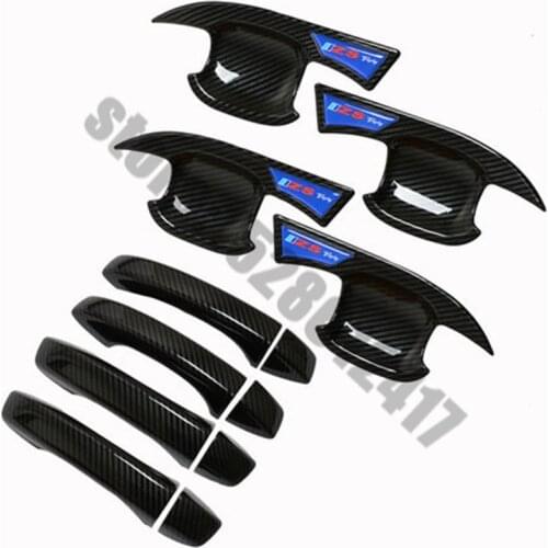 ABS Carbon fiber pattern Door Handle Bowl Door handle Protective covering Cover Trim Car styling for MG ZS 2017-2021