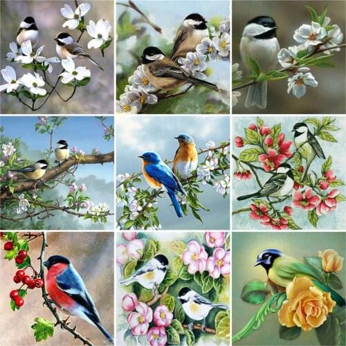 HUACAN 5D Diamond Painting Bird Full Drill Square Picture Of Rhinestone Diamond Embroidery Animal Handicraft Home Decoration