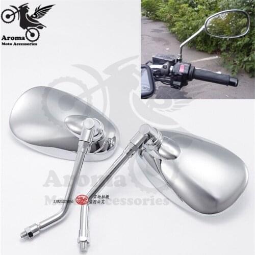 Sliver chrome 10MM motorbike side mirrors for harley yamaha vespa scooter accessorie side mirror motorcycle rearview mirror moto