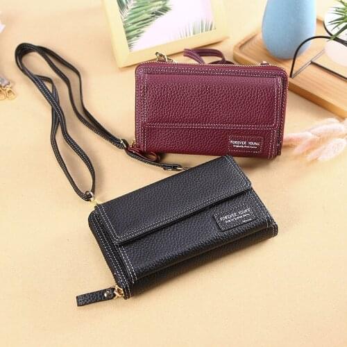 Brand Womens Handbag Long Phone Purse Shoulder Bag Ladies Leather Crossbody Bag Multifunction Messenger Bag Female Fashion Bags