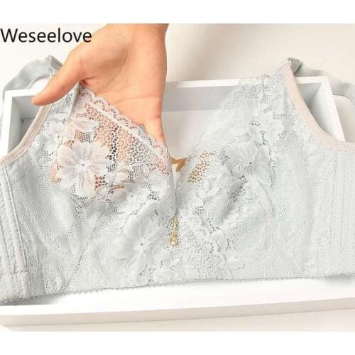 Weseelove New Chest Explicit Small Summer Bras Without Rims Breathable Push Up Thin Paper Bra Lace Breast-Reduction Lingerie X19