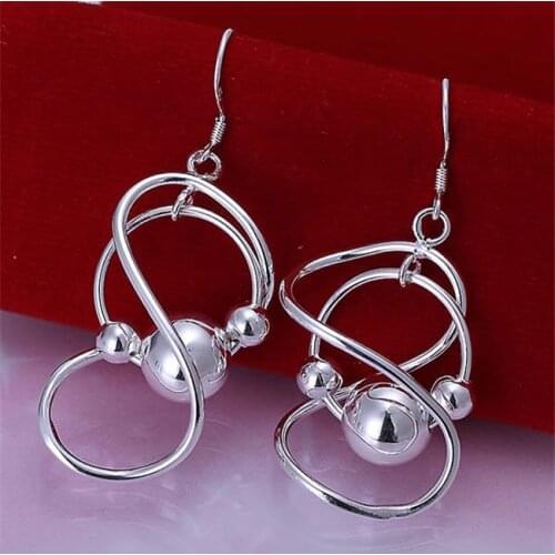 ESE071 Popular Silver Color Earrings For Women 925 Jewelry Christmas Fashion Jewelry Bean Earrings E071 /axeajola