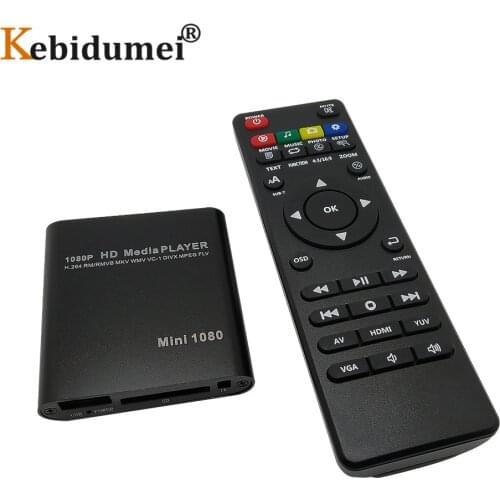 Full HD 1080P Media Video Player With HDMI-compatible VGA AV USB SD/MMC Mpeg2-HD TV Box Surpport Mkv H.264 HDD MultiMedia Player